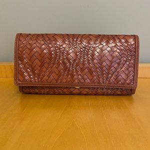 Cole Haan woven leather clutch